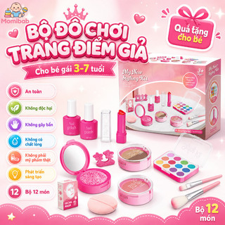 Bộ trang điểm giả an toàn cho bé – Không chất lỏng, không độc hại, không bẩn – 12 món – Dành cho bé gái 3-7 tuổi