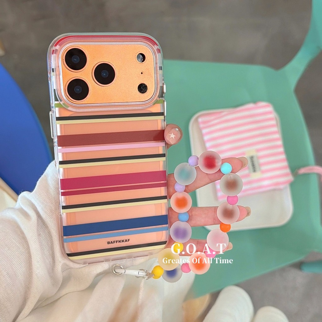 G.O.A.T Retro sọc màu không đều Vỏ Tương thích cho iPhone 17 pro max iPhone 17 16 14 13 15 pro iPhon