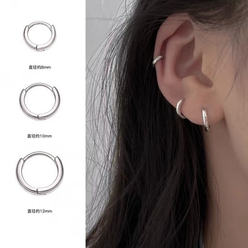 Cổ Điển Khóa Tròn Thép Không Gỉ Dây Bông Tai Bông Tai Bông Tai Bông Tai Bông Tai Đơn Giản Bông Tai B