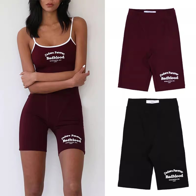 GNW3 badblood bcac Women's athletic leggings shorts, casual American-style tight-fitting cycling yog