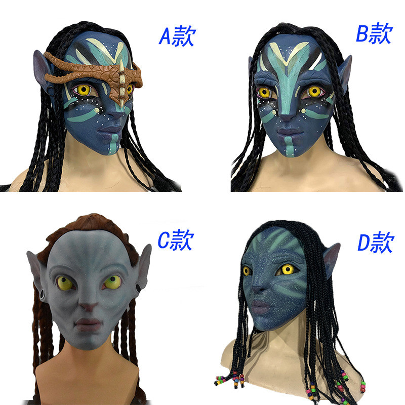 Avatar Mũ Đội Đầu cos Nam Nữ Cao Su Người Ngoài Hành Tinh Mũ Avatar 3 Nhân Vật Avatar Mặt nạ