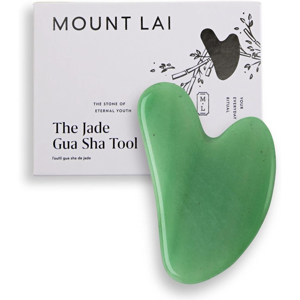 Ferramenta Facial Gua Sha de Jade Mount Lai – A Pedra da Juventude Eterna – Ferramenta de Escultura 
