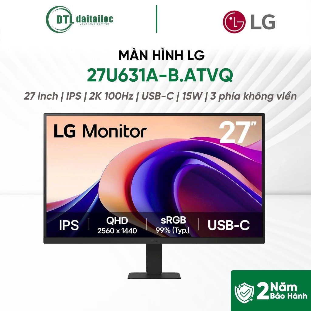 MÀN HÌNH LG 27U631A-B.ATVQ 27 INCH IPS 2K 100HZ  CỔNG USB-C KHÔNG VIỀN | CHÍNH HÃNG | BẢO HÀNH 24 TH