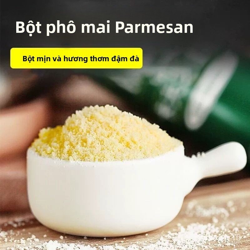 Bột phô mai Parmesan, bột phô mai nướng, mì ống vị phô mai, phô mai làm bánh pizza, dùng cho mục đíc