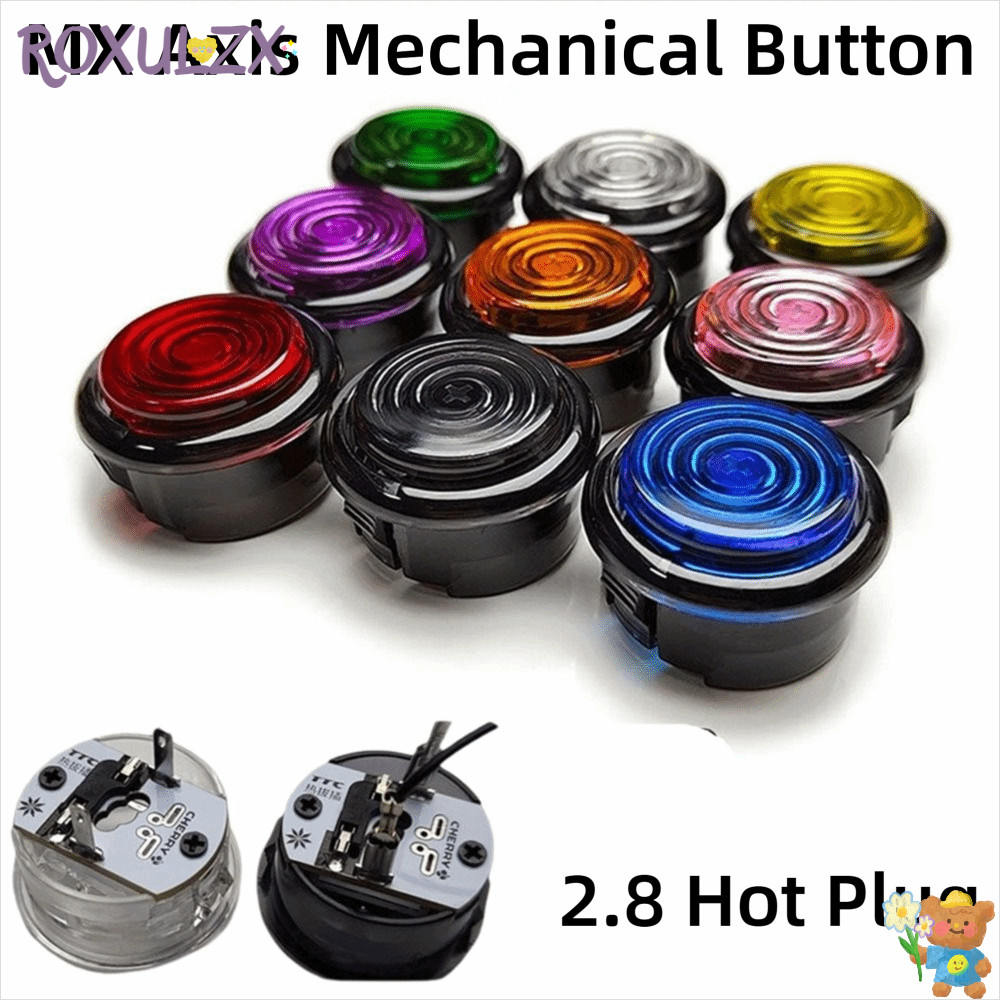 Nút Arcade ROXULZX ST-M4, Khung Đen 2.8mm Nút Bấm Cơ HITBOX Arcade, Nút Điều Khiển Tương Thích Trục 