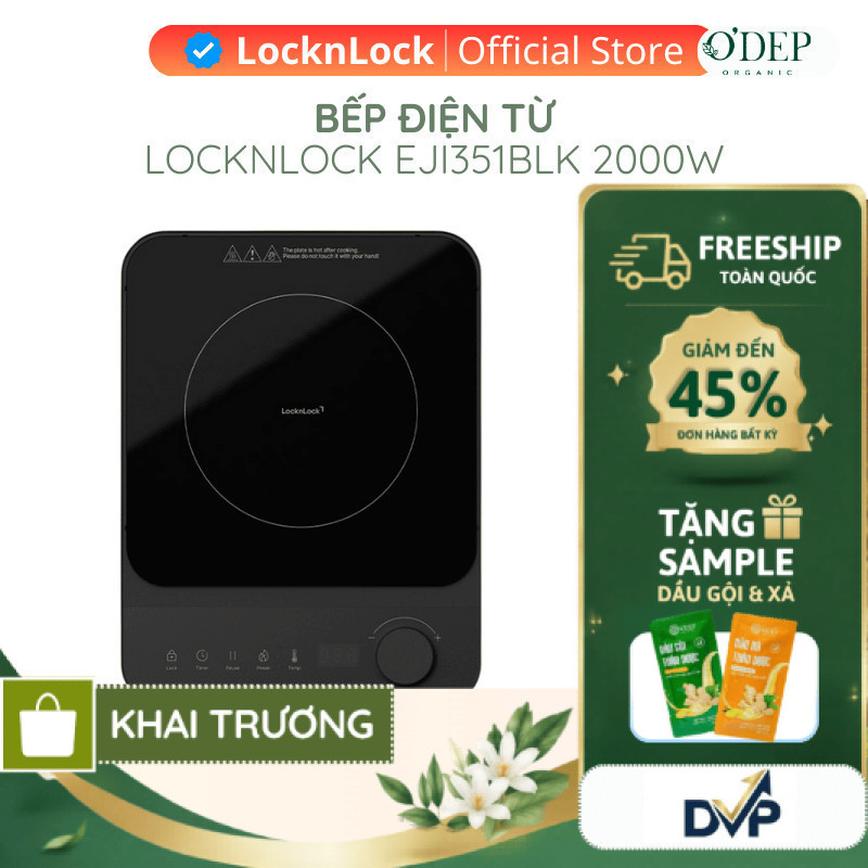 Bếp điện từ LocknLock Induction cooker EJI351BLK công suất 2000W - Màu đen - SHOP DVP
