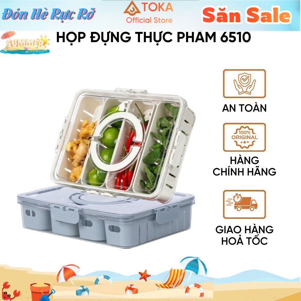 Hộp Đựng Thực Phẩm VIỆT NHẬT 6510 - Hộp Cao Cấp, Có Tách Nước - Bảo Quản Thức Ăn Tủ Lạnh - TOKA