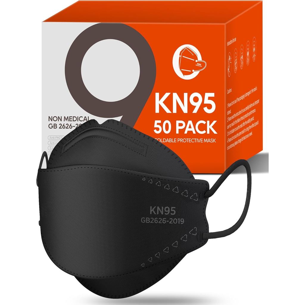 Mặt nạ KN95 50 gói dành cho người lớn, Mặt nạ KN95 thoáng khí và thoải mái dùng một lần, Hiệu quả lọ