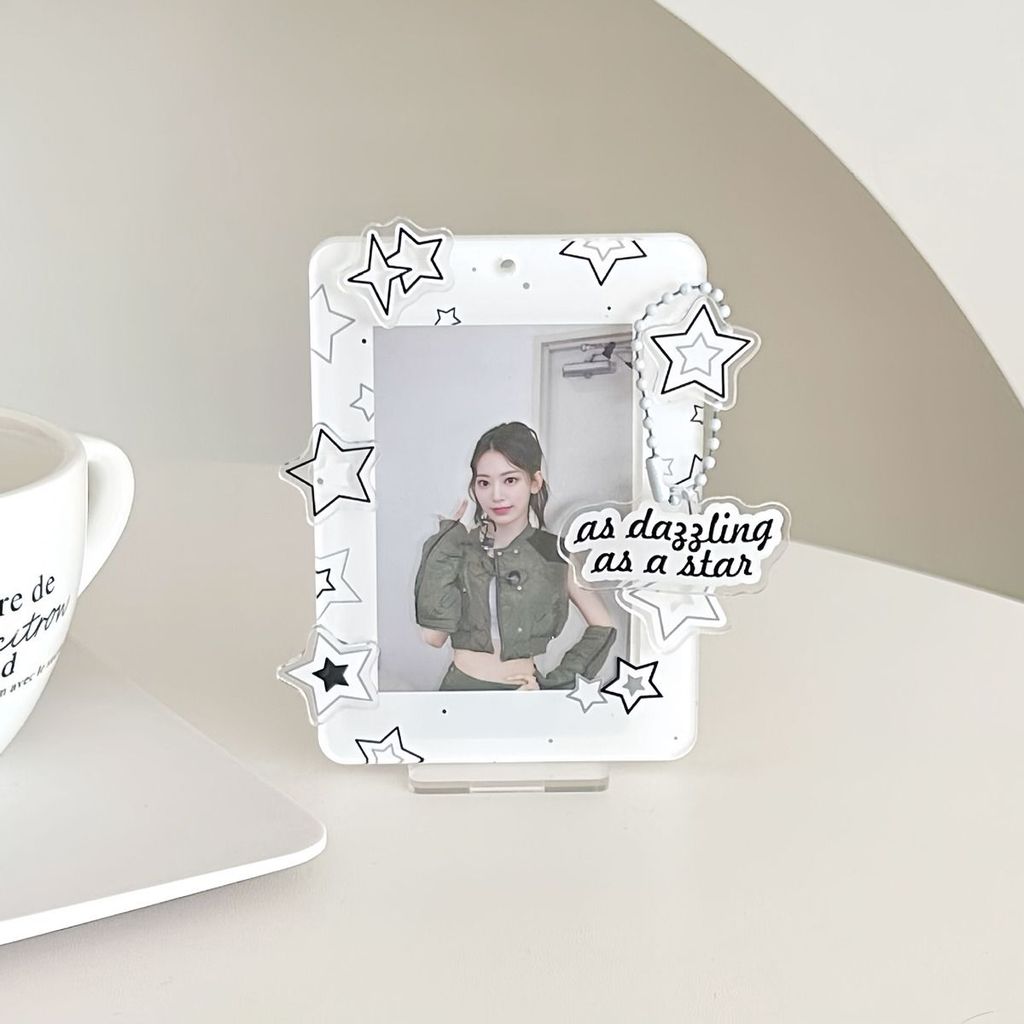 Chính Hãng Y2K Ngôi Sao Nhỏ Hiển Thị Thẻ Đứng Thẻ Gạch Đứng Phá Hủy Âm Nhạc Để Bàn Đựng Thẻ Bảo Vệ G