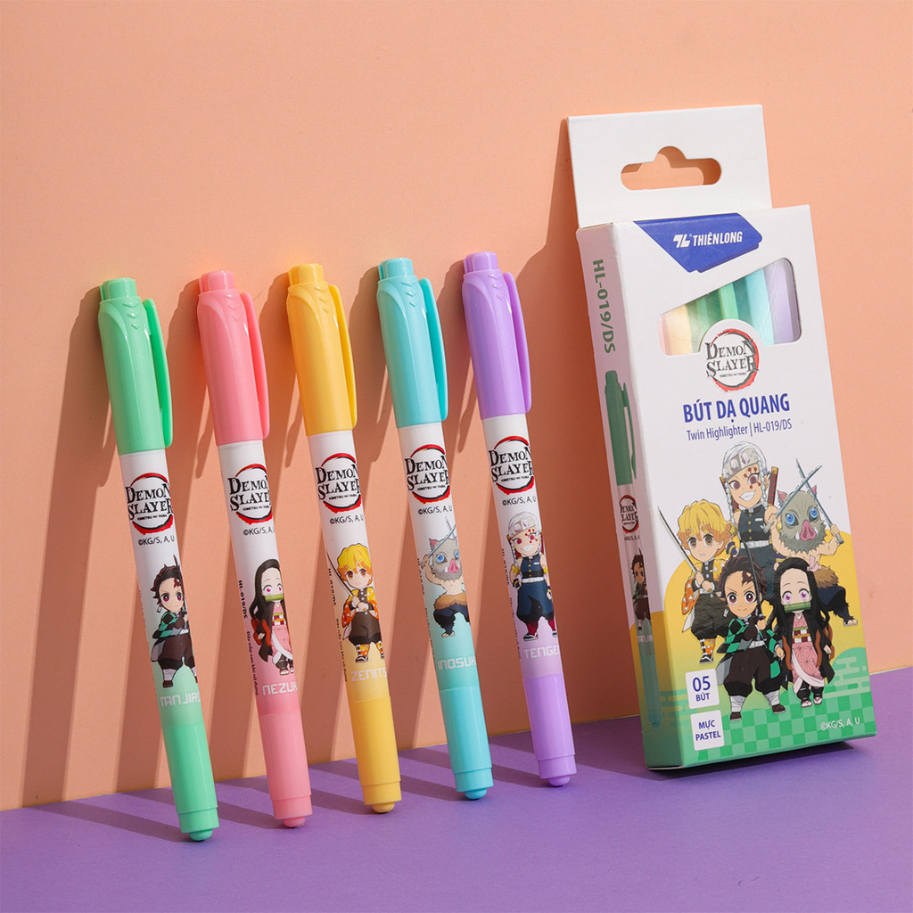 Hộp 5 bút dạ quang màu Pastel Thiên Long HL-019/DS