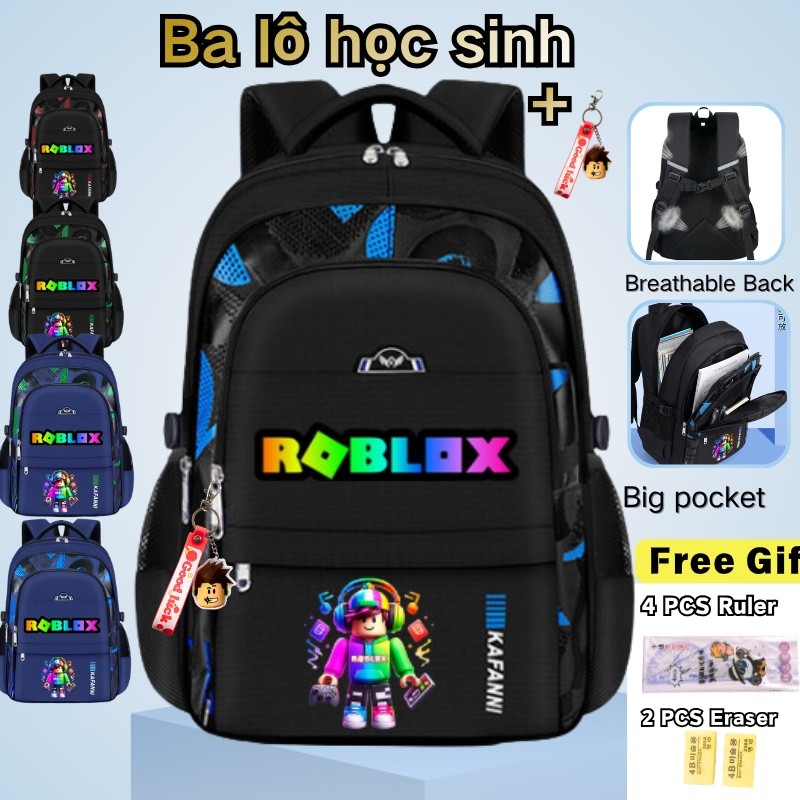 In stock)Roblox balo đi học cặp học sinh cấp 1 chống gù lưng balo bé trai