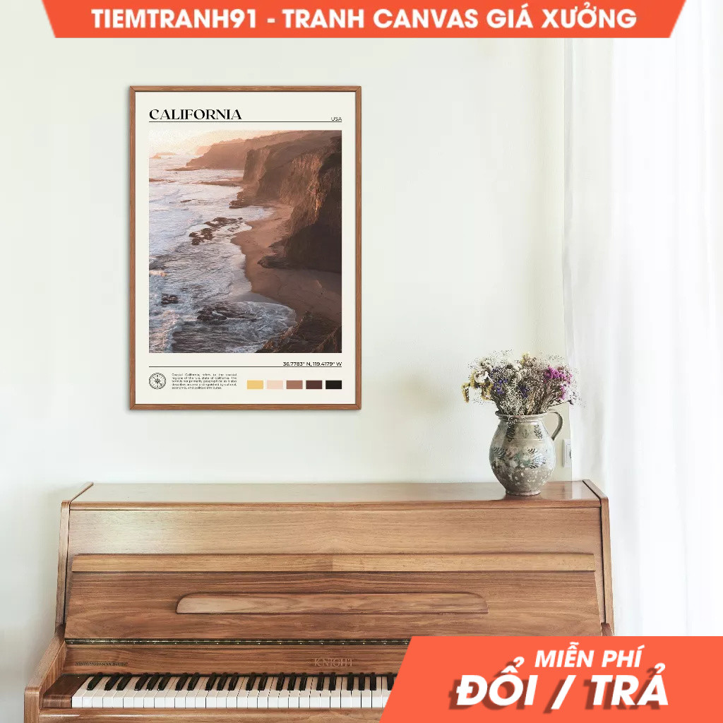 Tranh treo tường, Oil Paint, California Wall Art, California Poster, California Photo, California De