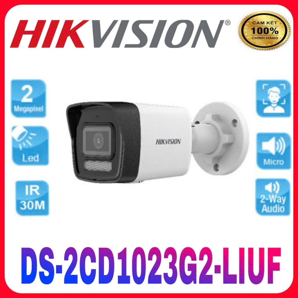 Camera IP hồng ngoại 2.0 Megapixel HIKVISION DS-2CD1023G2-LIUF