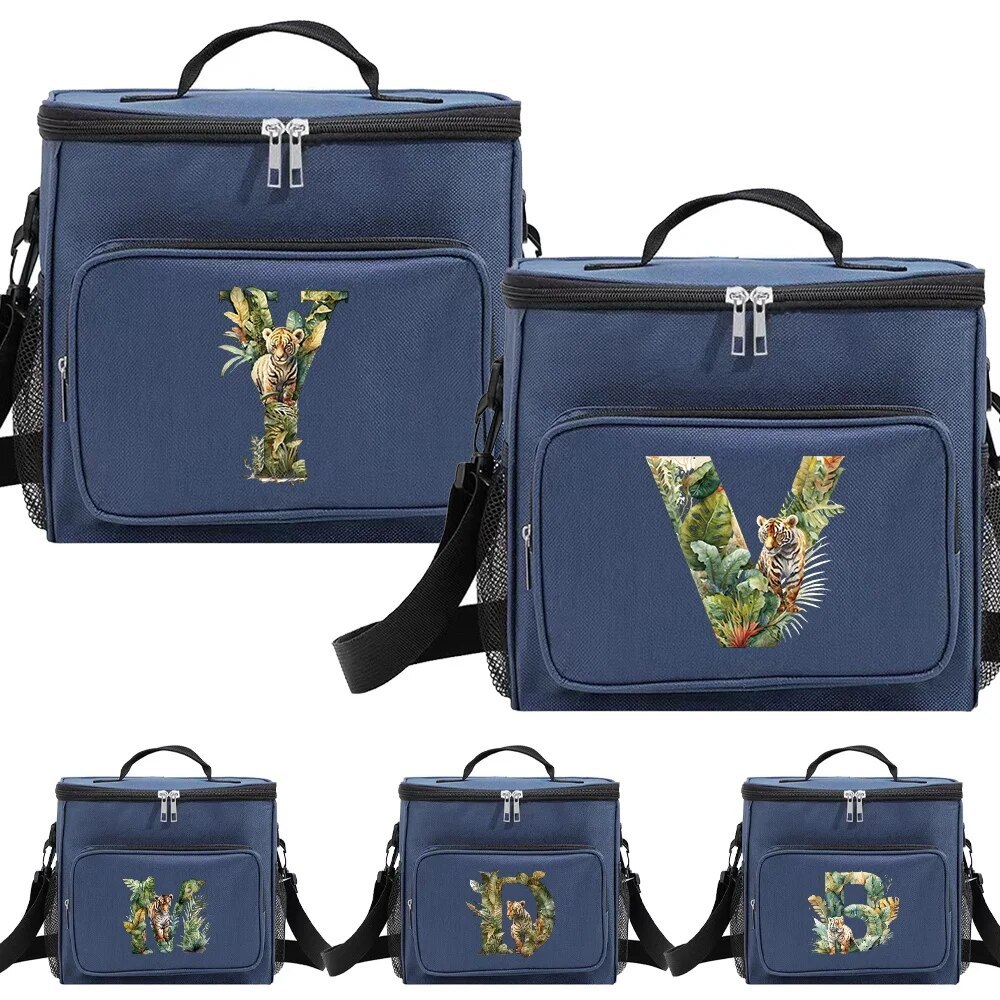 Lunch Bag Large Capacity Bento Bag Keep Warm Insulated Food Bag Picnic Bag jungle tiger lette Series