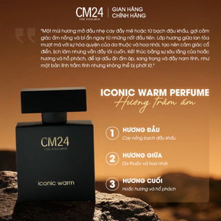 (HƯƠNG GỖ) Nước Hoa Nam CM24 ICONIC WARM Eau de Parfum Sang Trọng, Đẳng Cấp, Quyến Rũ, Lưu Hương Lâu - 50ml