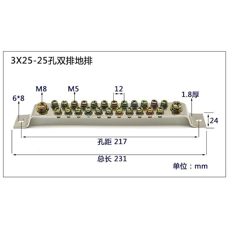 Hàng đôi Zero Ground Row với chất cách điện Công suất cao Zero Wire Row Ground Wire Row Wire Row Wir
