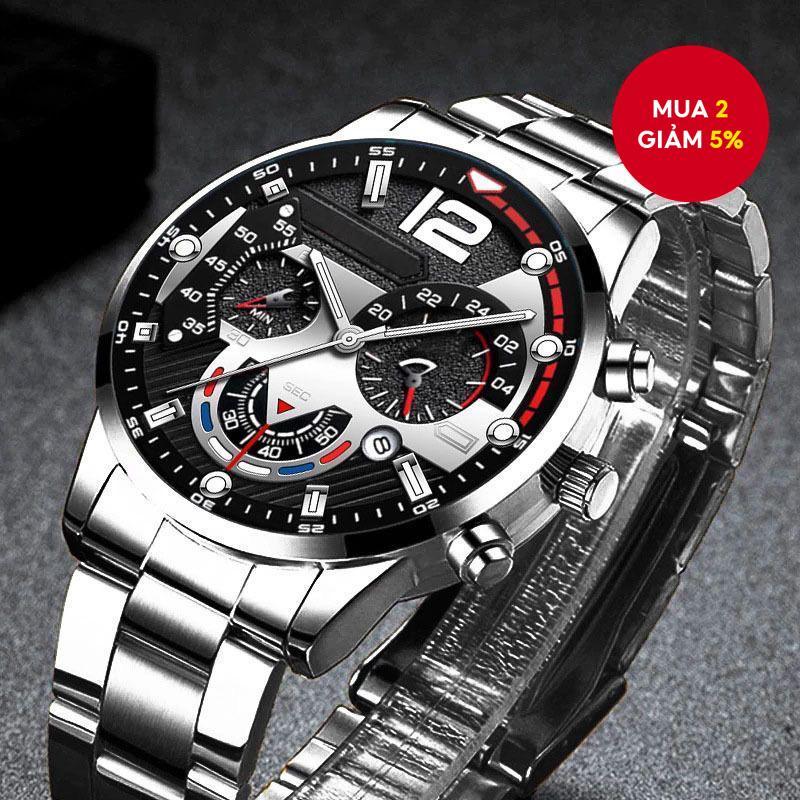 Đồng hồ đeo tay nam Pro Sports Business Date Chronograph bằng thép không gỉ dành cho phòng tập thể dục và doanh nghiệp