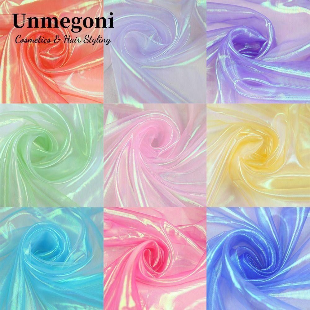 UNMEGONI Organza Vải, Vải tuyn Laser Trong Suốt Sáng Bóng, Váy Quần Áo May Mỏng Organza Váy Vải Cưới