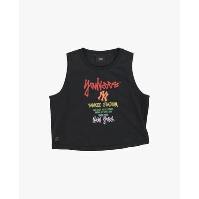 MLB - Áo ba lỗ nữ cổ tròn phom croptop Street Logo_3FTOB0363-50BKS