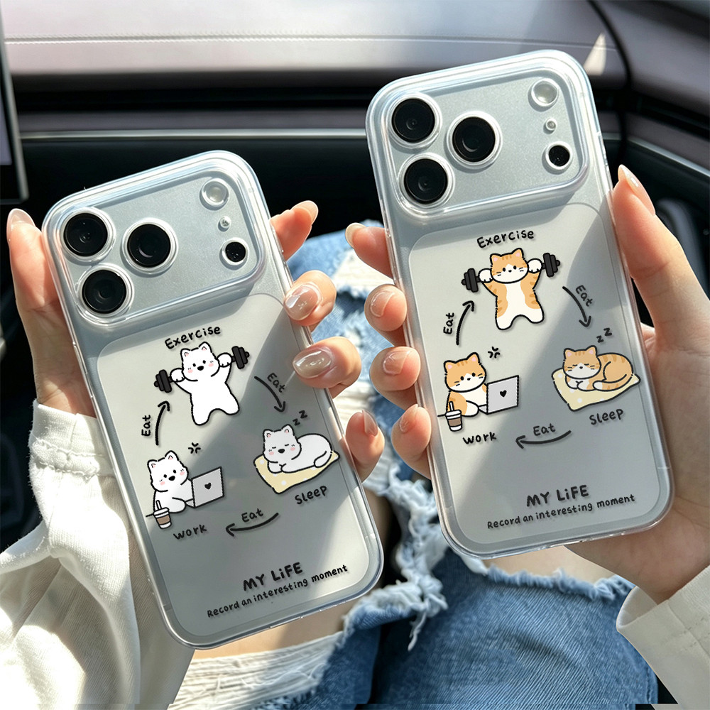 Ốp điện thoại hình mèo "My Life Cycle" ngộ nghĩnh cho iPhone 17Air / 16 / 15PLUS / 14 / 13pro Max / 