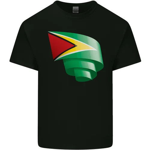 Áo thun cổ tròn Cotton ngắn tay phong cách Unisex có in cờ Guyana (Size S-5XL)