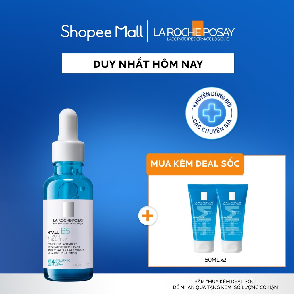 [CẢI TIẾN MỚI - 4 LOẠI HA] Dưỡng chất dưỡng ẩm & mờ nếp nhăn La Roche-Posay Hyalu B5 30ml