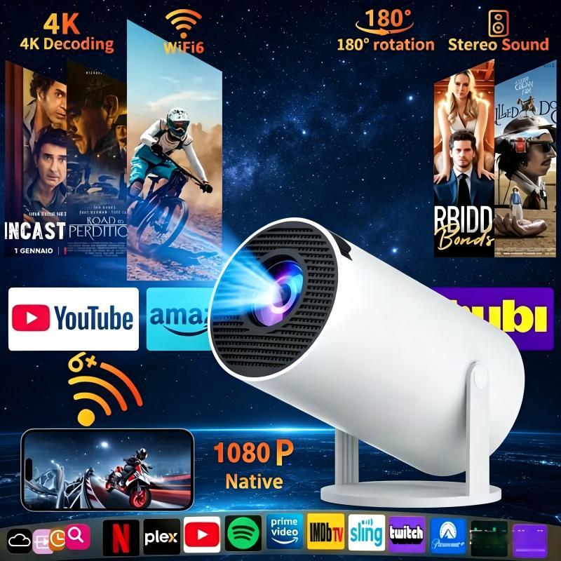 Máy chiếu màn hình HAOYINGTOU Máy chiếu HY300 Pro Full HD 1080P / 4K Hỗ trợ, Di động 180° Máy chiếu 