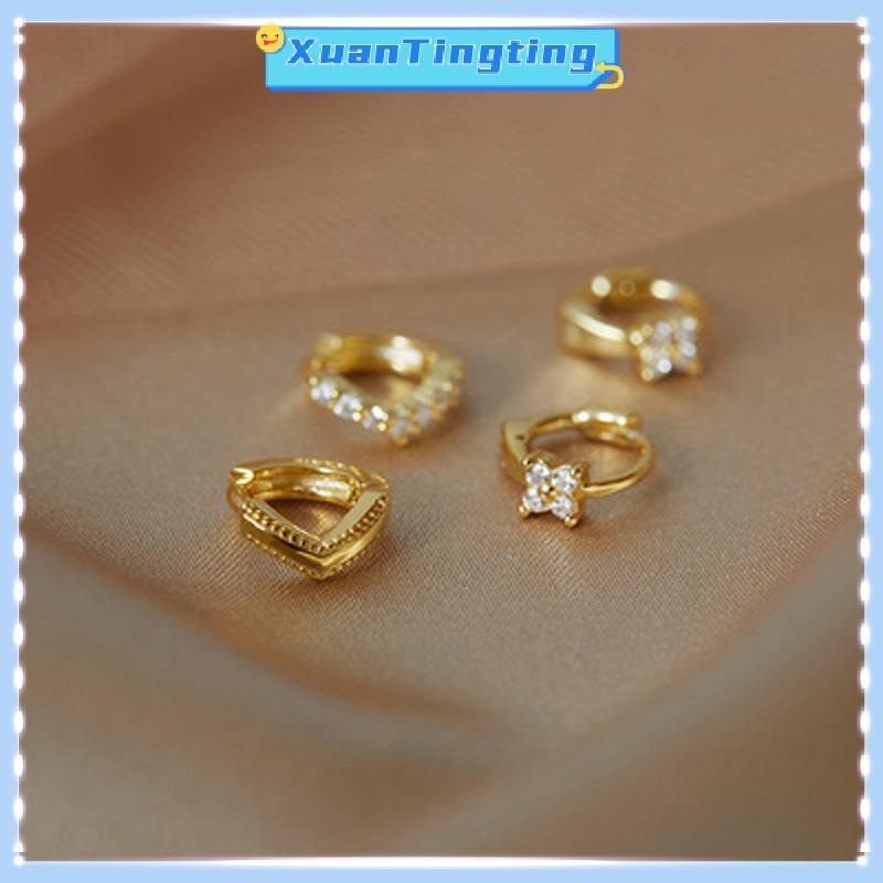 XuanTingting Zircon Hoa Vòng Bông Tai Dành Cho Nữ - Tiệc Thời Trang Quyến Rũ Trang Sức UGG