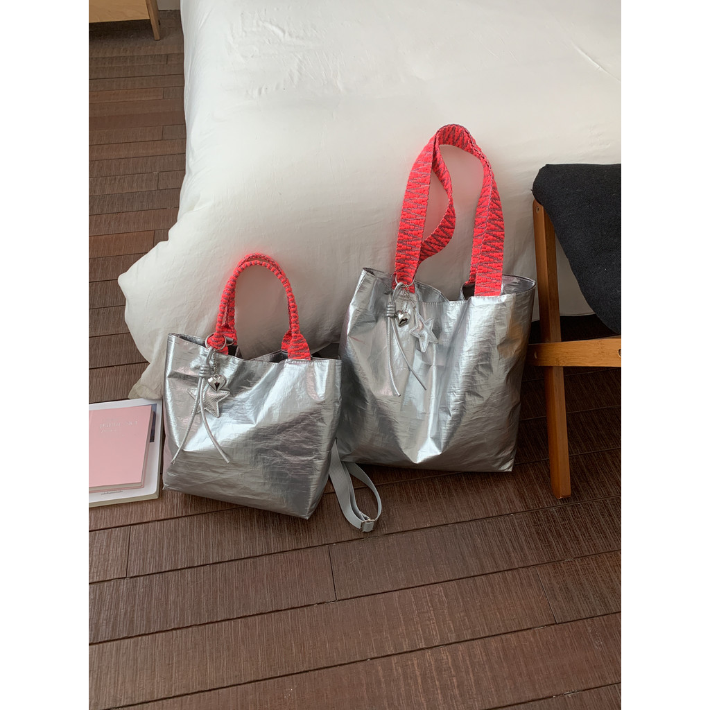 Niche Bạc Dupont Túi Tote Giấy Nữ Chống Thấm Nước Nhẹ Đeo Vai Túi Dung Tích Lớn Đi Lại Túi Xách Phù 