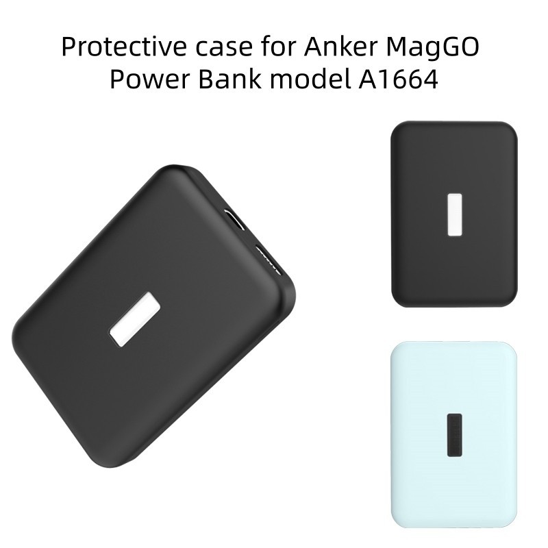 Vỏ silicon mềm màu trơn cho Anker MagGO Power Bank A1664 (10000mAh 15W) Vỏ bảo vệ chống sốc