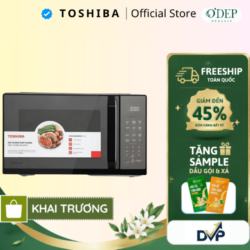 Lò vi sóng có nướng mặt gương Toshiba MW3-EG26PE(BM)VN 26L - Bảo hành chính hãng 12 tháng - SHOP DVP