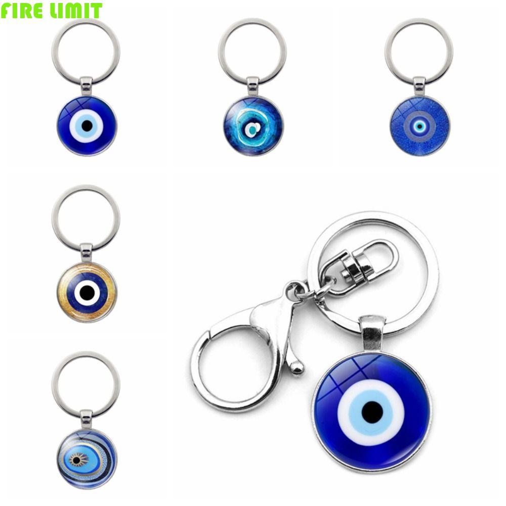 FIRE LIMIT Evil Eye Keyring, Thổ Nhĩ Kỳ Lucky Blue Evil Eye Mặt dây chuyền, Mặt dây chuyền ô tô Thời