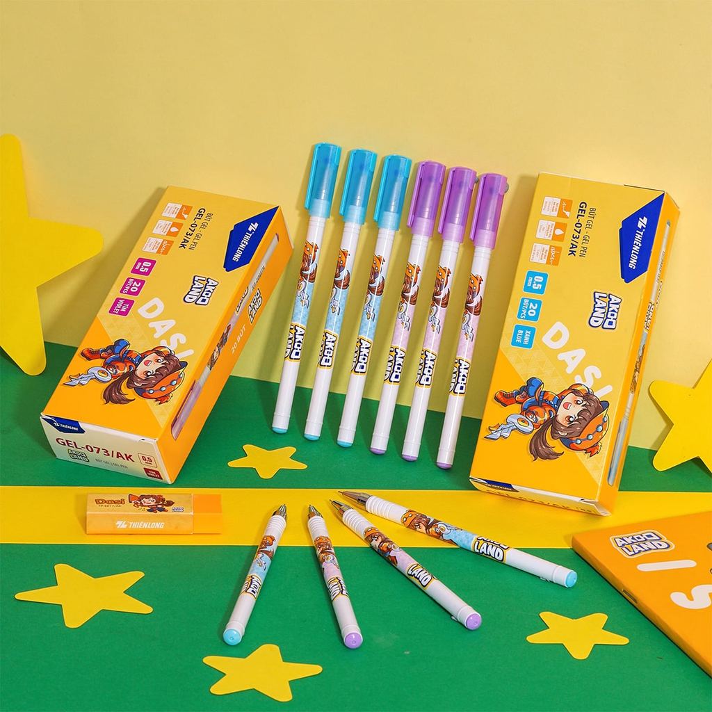 Combo 10 Bút gel Akooland Dasi Thiên Long GEL-073/AK - Mực khô siêu nhanh