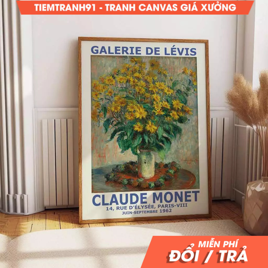 Tranh treo tường, Monet Exhibition Poster Monet Museum Art 1962 Mesmerizing Monet Exhibition Poster 