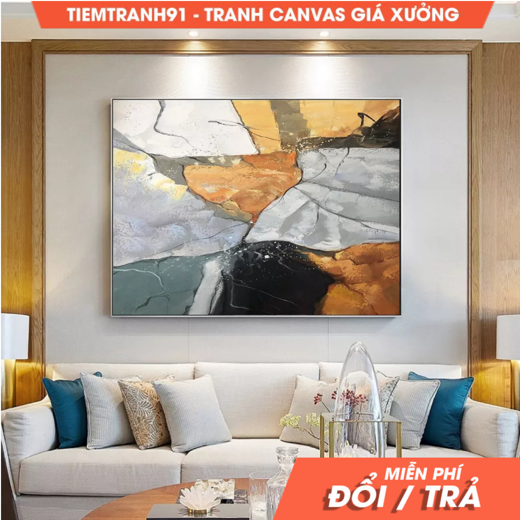Tranh treo tường, Large Abstract Painting,Gold Painting Gray Painting, Original Minimalist Abstract 