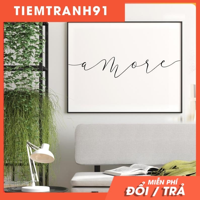Tranh in cao cấp | Typography-Amore Printable Art, Amore Sign 37 , tranh canvas giá rẻ