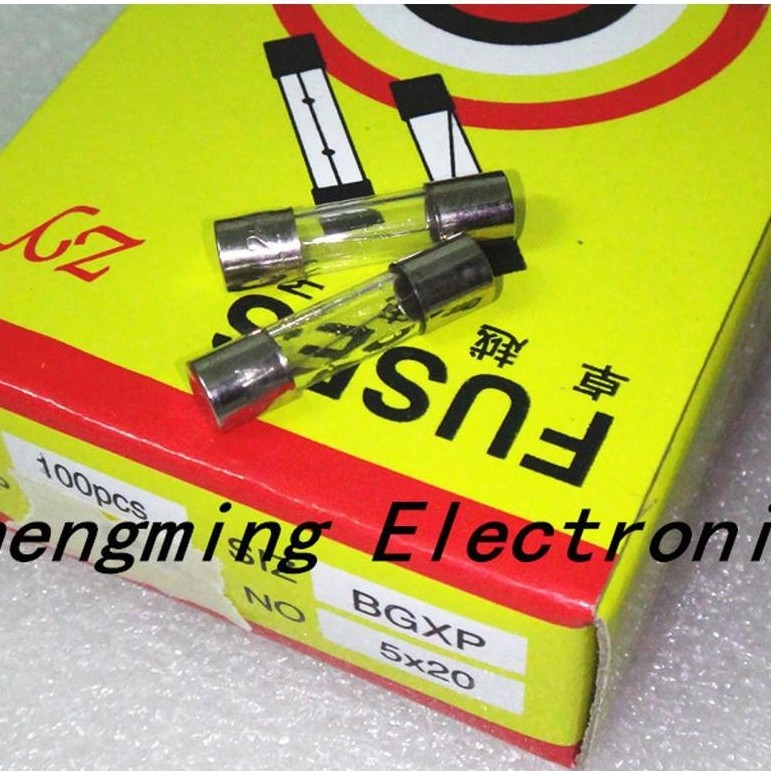 100 CÁI 5 * 20MM KÍNH FUSE 5 * 20 Ống bảo hiểm thổi nhanh 5X20MM 5X20 250V 0.1A / 0.5A / 1A / 2A / 3