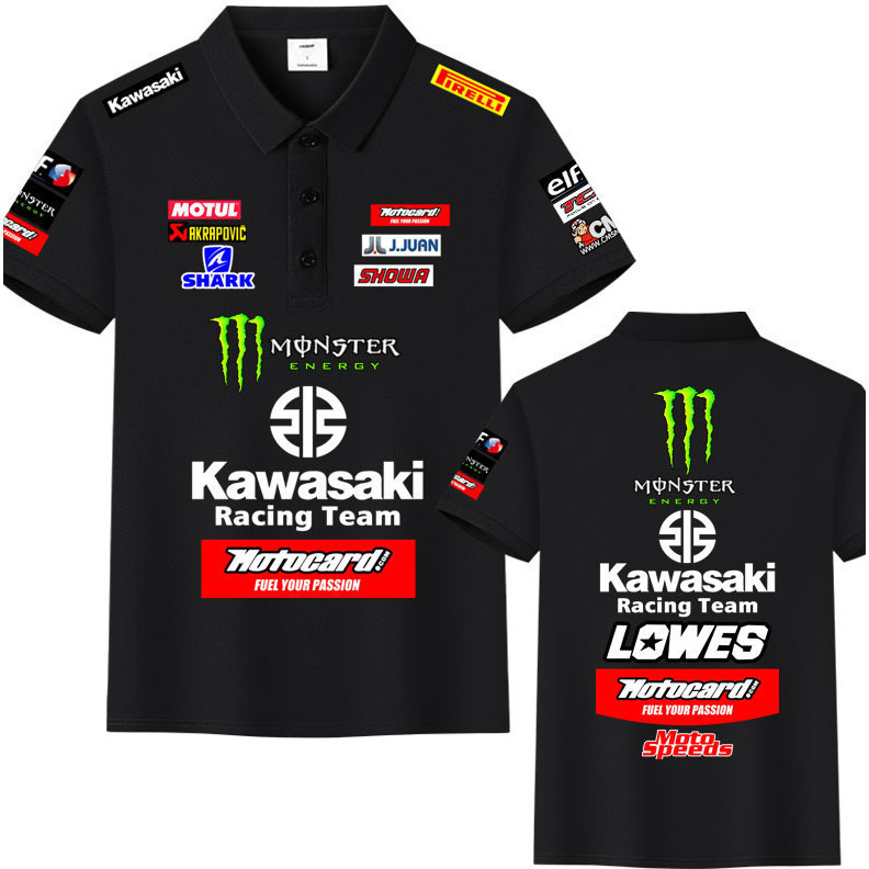 2026 [❈ ้ ◕ polo] Phong cách mới KAWASAKI KAWASAKI Xe máy hạng nặng Áo polo Áo sơ mi giải trí S-3XL