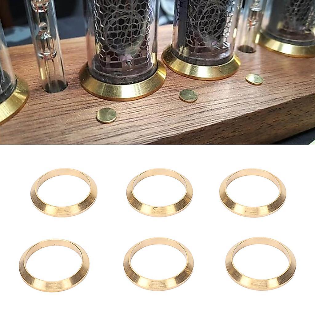 Ddhihi Yoidesu Đồng Hồ Nhẫn Trang Trí 6 Chiếc Ống Vòng Đồng Cho Trong 14 Ống Nixie DIY