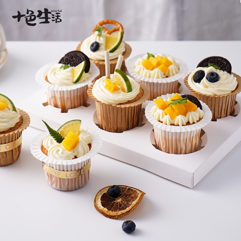 Bánh Cốc Muffin Nướng Bánh Muffin Cốc Giấy Top Mũ Đựng Giấy Uốn Muffin Cốc Nướng Bánh Dụng Cụ
