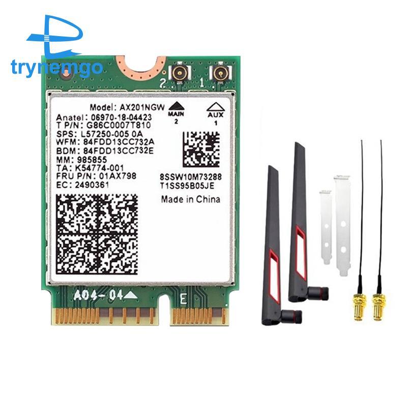 Thẻ WiFi AX201NGW 2974Mbps Wi-Fi 6 2.4Ghz / 5Ghz với Ăng-ten 10DB BT5.2 Bộ chuyển đổi thẻ mạng không
