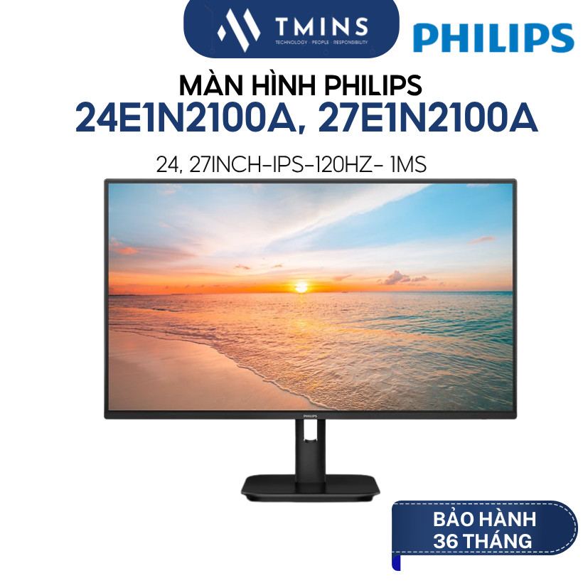 Màn hình Philips 24E1N2100A, 27E1N2100A (24, 27inch, IPS, 120Hz Native, Loa) - Hàng chính hãng