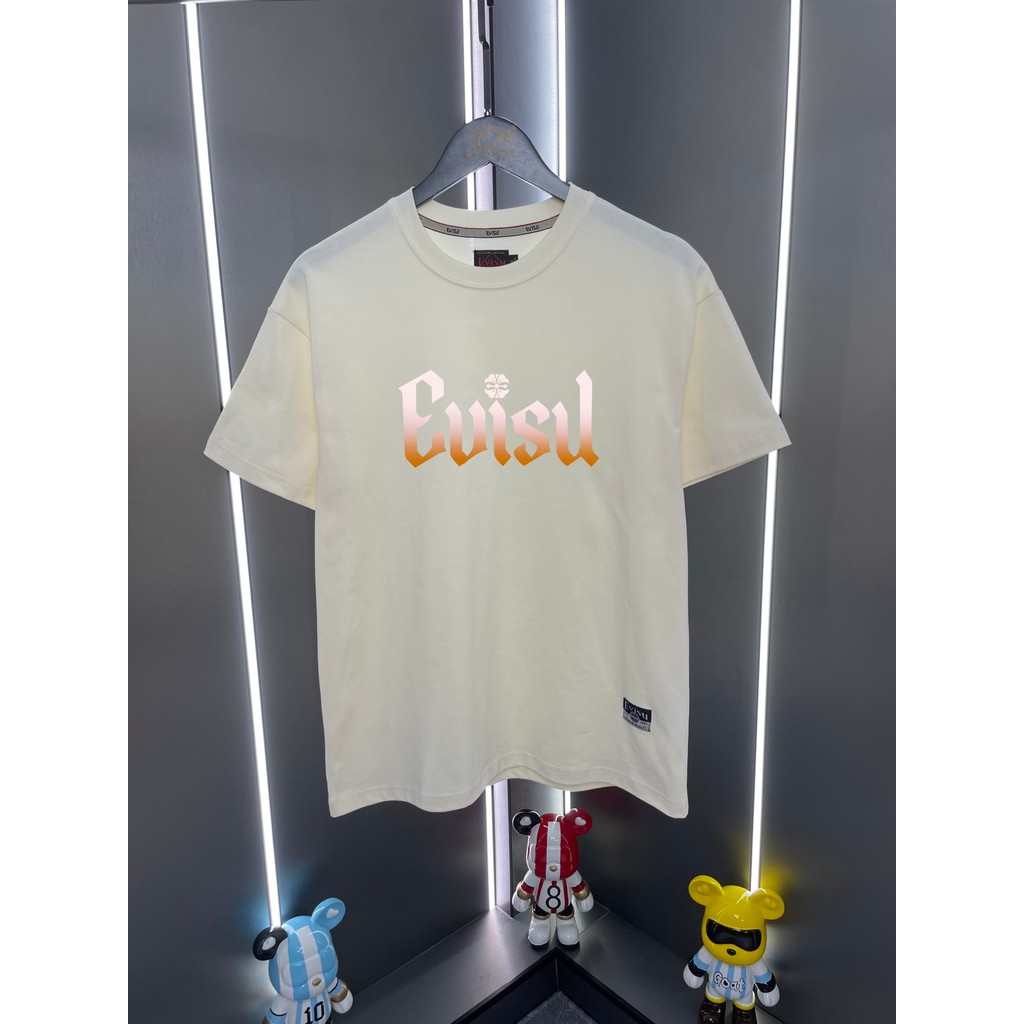 Evisu Evisu 2026 Phong Cách Mới Nhà Hoa Chữ Thương Hiệu In Hình Thường Ngày Rời Cổ Tròn Tay Ngắn YOF