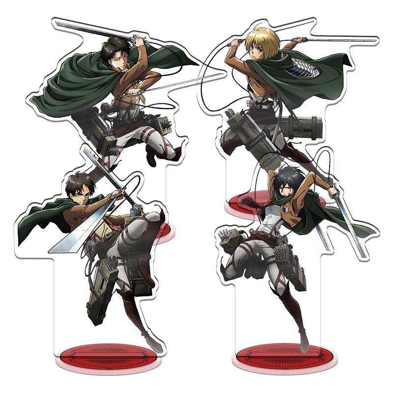 Mô Hình Acrylic Attack on Titan – Standee Eren, Mikasa, Levi, Trang Trí Bàn, Quà Tặng Anime