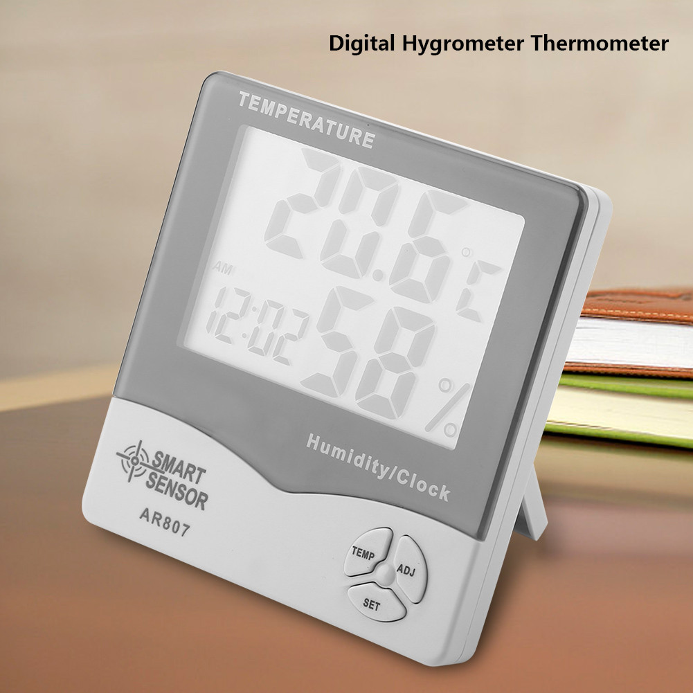 Ffggg Nhiệt kế đo độ ẩm nhiệt độ kỹ thuật số AR807 cho phòng thí nghiệm Thiết bị kỹ thuật công nghiệ