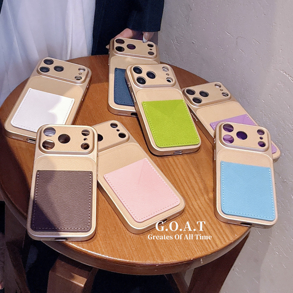 Vỏ túi đựng thẻ G.O.A.T Pattern kaki + V thích hợp cho iPhone 17 pro max iPhone 17 16 15 13 14 pro m