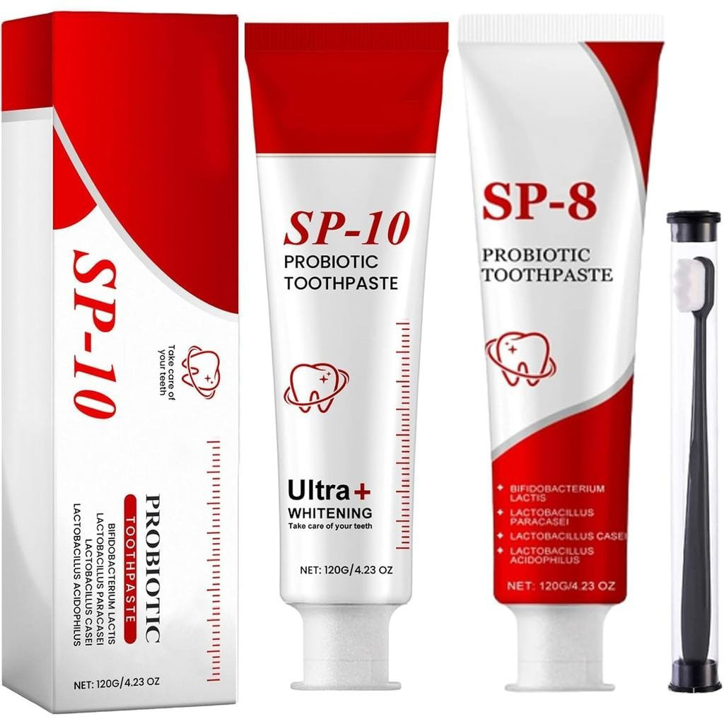 Bộ 2 Gói SP-8 / SP-10 Kem Đánh Răng Probiotic, Kem Đánh Răng Sp8 / Sp10 Răng Trắng Nhẹ Nhàng, Hơi Th