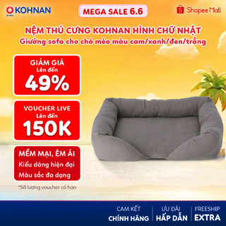 Nệm thú cưng KOHNAN hình chữ nhật, giường sofa cho chó mèo màu cam/xanh/đen/trắng