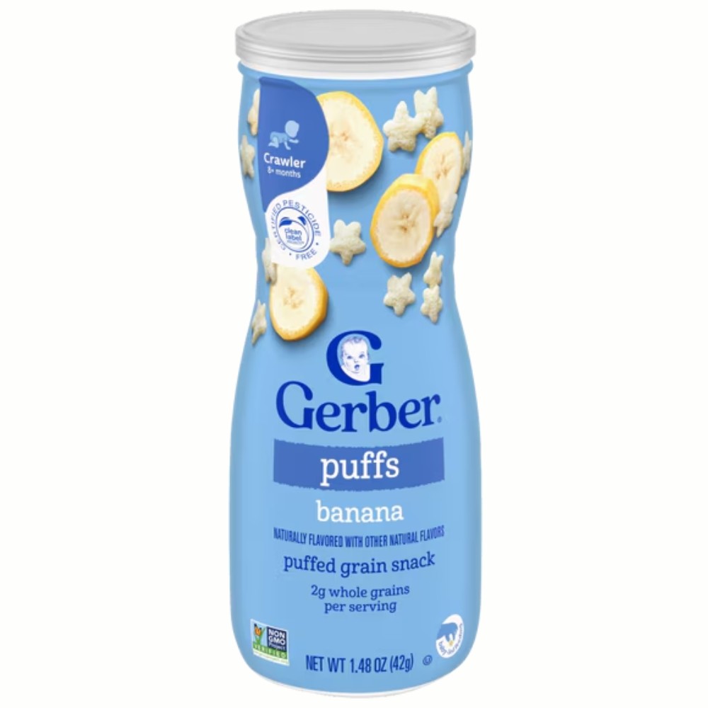 [MALL] Gerber Puffs vị chuối 42g - Bánh ăn dặm bổ sung Choline & Sắt cho bé 8 tháng+