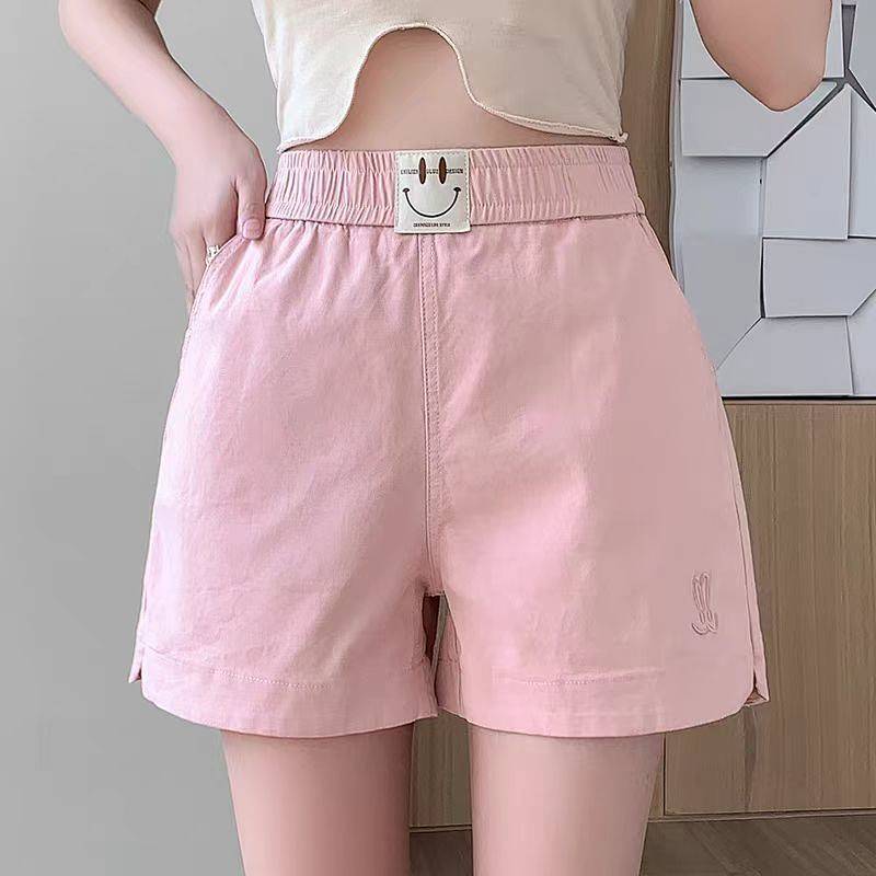 Cotton Shorts Women's Washed Cotton A- line Shorts Thin Summer New Loose Elastic Waist Slimming Casu